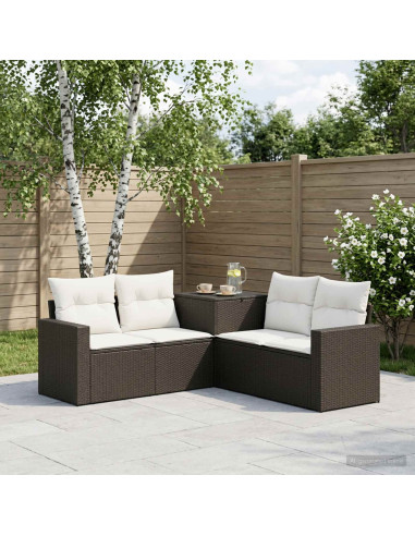 Set di divani 5 pz Nero e Bianco Crema