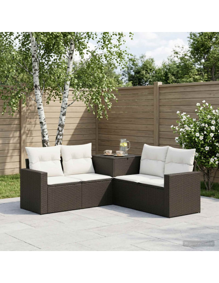 Set di divani 5 pz Nero e Bianco Crema