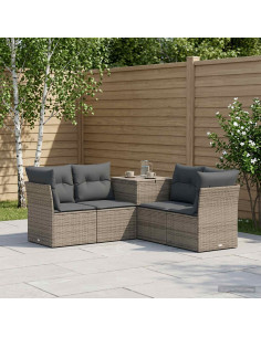 Set di divani 5 pz Grigio e Grigio Scuro