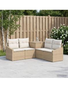 Set di divani 5 pz Beige e Bianco Crema