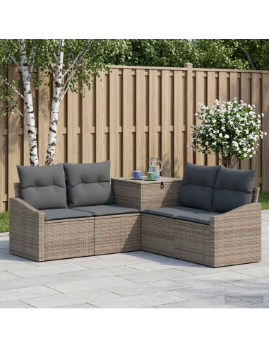 Set di divani 5 pz Grigio e Grigio Scuro