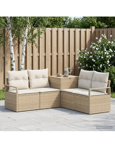 Set di divani 5 pz Beige e Bianco Crema
