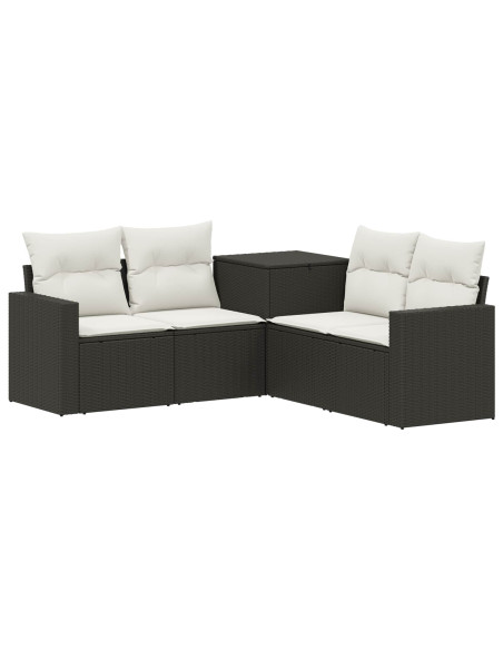 Set di divani 5 pz Nero e Bianco Crema