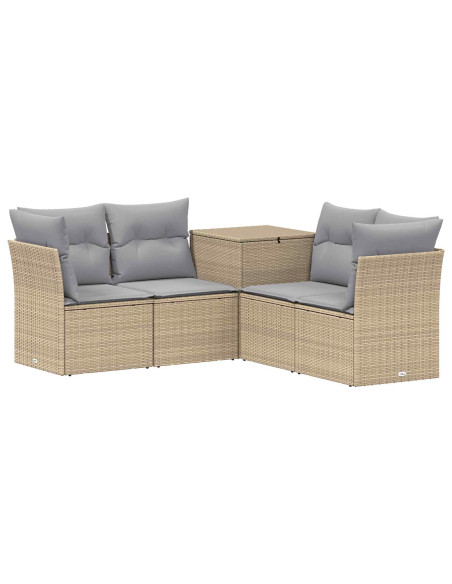 Set di divani 5 pz Beige e Grigio Chiaro