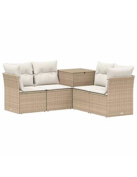 Set di divani 5 pz Beige e Bianco Crema
