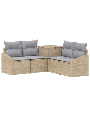 Set di divani 5 pz Beige e Grigio Chiaro
