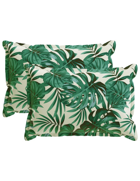 Federa 2 pz HOUTEN Motivo a Foglie 40 x 60 cm Poliestere
