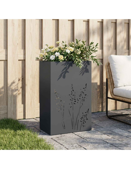 Vaso da giardino Antracite 50 x 30 x 75 cm