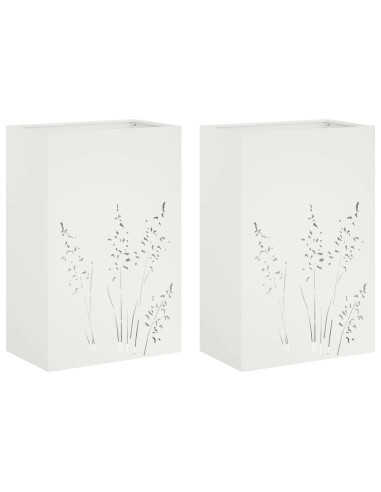 Vaso da giardino 2 pz Bianco 50 x 30 x 75 cm