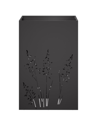 Vaso da giardino Nero 50 x 50 x 75 cm Acciaio laminato a freddo