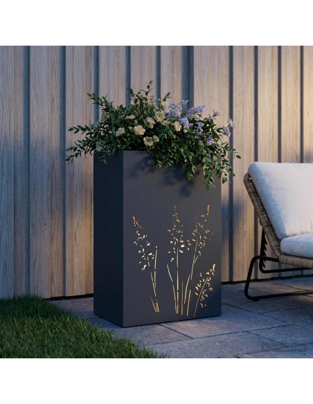 Vaso da giardino Antracite 50 x 30 x 75 cm