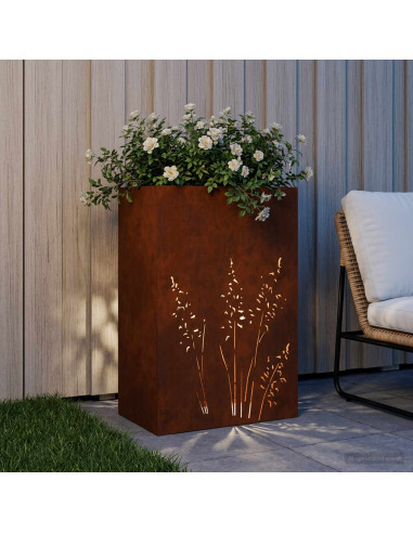 Vaso da giardino Ruggine 50 x 30 x 75 cm Acciaio Corten