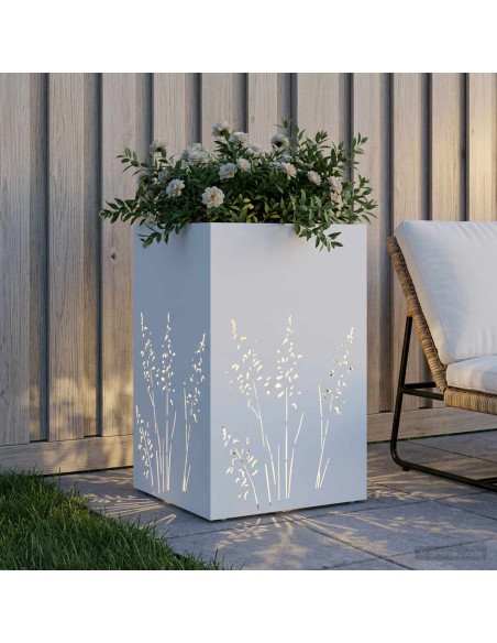 Vaso da giardino Bianco 50 x 50 x 75 cm