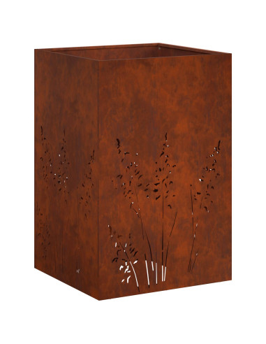 Vaso da giardino Ruggine 50 x 50 x 75 cm Acciaio Corten