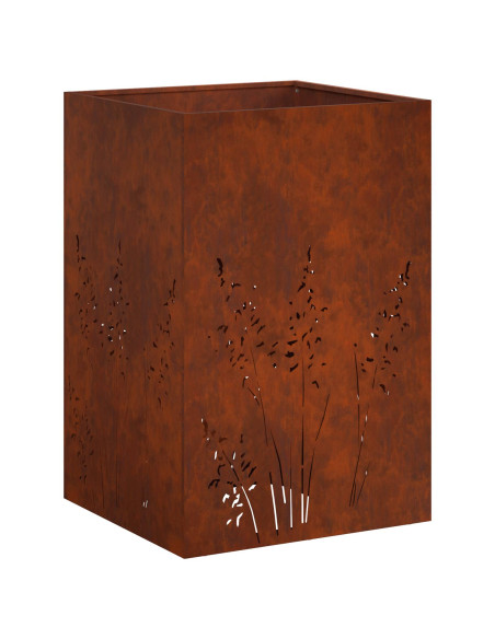 Vaso da giardino Ruggine 50 x 50 x 75 cm Acciaio Corten