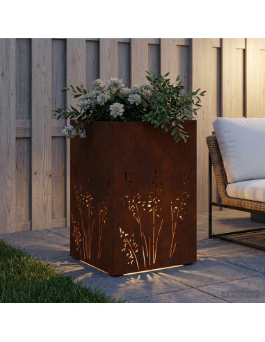 Vaso da giardino Ruggine 50 x 50 x 75 cm Acciaio Corten