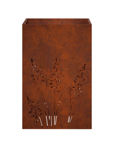 Vaso da giardino Ruggine 50 x 50 x 75 cm Acciaio Corten