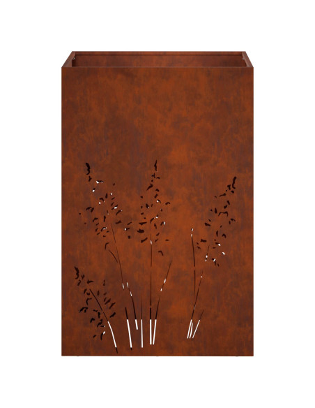 Vaso da giardino Ruggine 50 x 50 x 75 cm Acciaio Corten