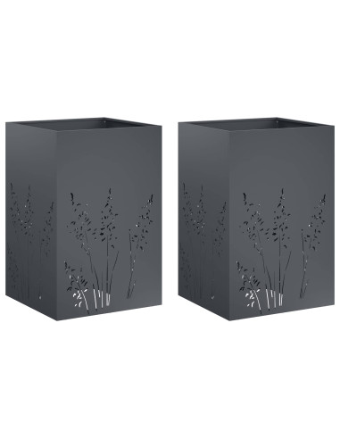 Vaso da giardino 2 pz Antracite 50 x 50 x 75 cm
