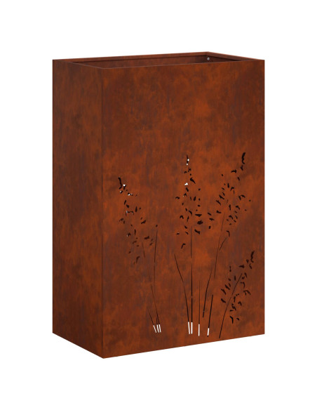 Vaso da giardino 2 pz Ruggine 50 x 30 x 75 cm Acciaio Corten