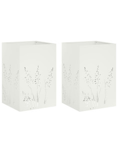 Vaso da giardino 2 pz Bianco 50 x 50 x 75 cm 2
