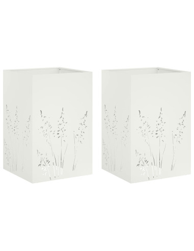 Vaso da giardino 2 pz Bianco 50 x 50 x 75 cm