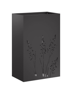 Vaso da giardino Nero 50 x 30 x 75 cm Acciaio laminato a freddo 2