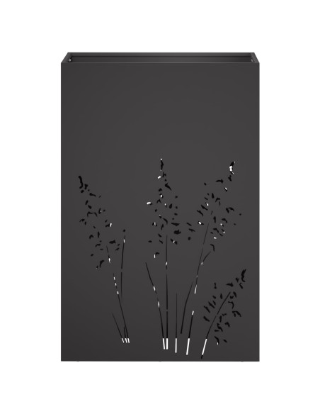 Vaso da giardino Nero 50 x 30 x 75 cm Acciaio laminato a freddo