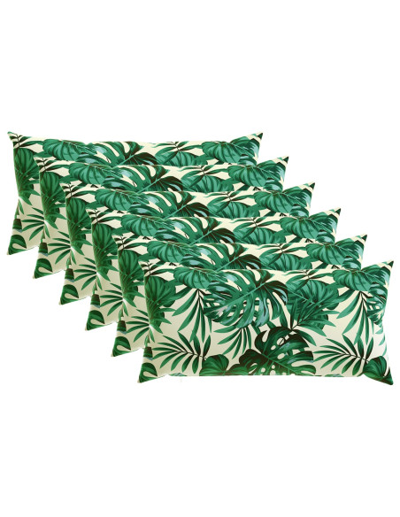 Federa 6 pcs HEERLEN Motivo a Foglie 40 x 70 cm Poliestere