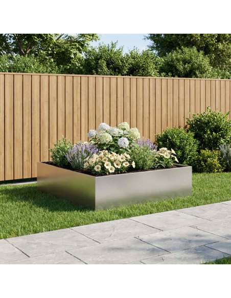 Vaso da giardino Argento 100 x 100 x 30 cm Acciaio Inox