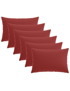 Federa 6 pcs HEERLEN Rosso Vino 40 x 60 cm Poliestere