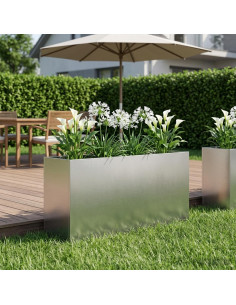 Vaso da giardino Argento 100 x 30 x 50 cm Acciaio Inox