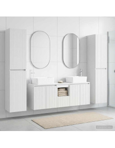 Set di mobili per il bagno 5 pz Bianco 33 x 34,5 x 160 cm