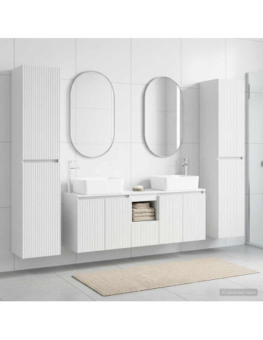 Set di mobili per il bagno 5 pz Bianco 33 x 34,5 x 160 cm