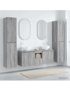 Set di mobili per il bagno 5 pz Sonoma grigio