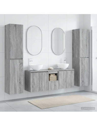 Set di mobili per il bagno 5 pz Sonoma grigio