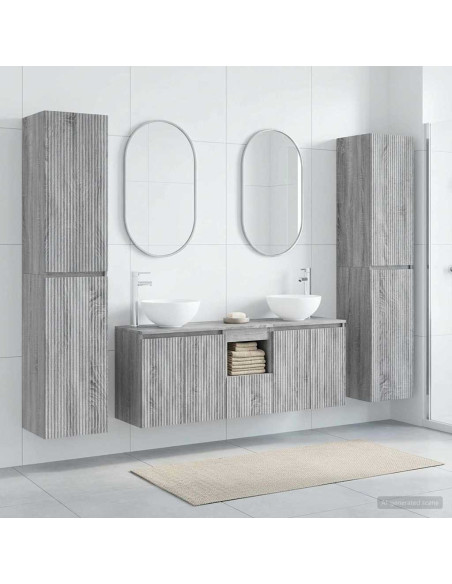 Set di mobili per il bagno 5 pz Sonoma grigio