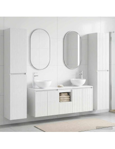 Set di mobili per il bagno 5 pz Bianco Lucido