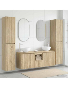 Set di mobili per il bagno 5 pz Rovere Sonoma