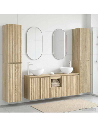 Set di mobili per il bagno 5 pz Rovere Sonoma
