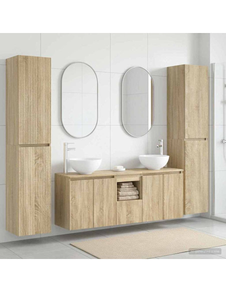 Set di mobili per il bagno 5 pz Rovere Sonoma