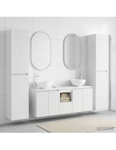 Set di mobili per il bagno 5 pz Bianco 33 x 34,5 x 160 cm