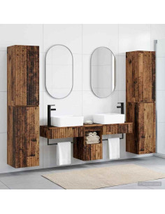 Set di mobili per il bagno 5 pz Legno antico 33 x 34,5 x 160 cm