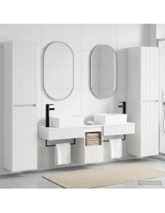 Set di mobili per il bagno 5 pz Bianco Lucido