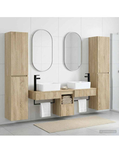 Set di mobili per il bagno 5 pz Rovere Sonoma
