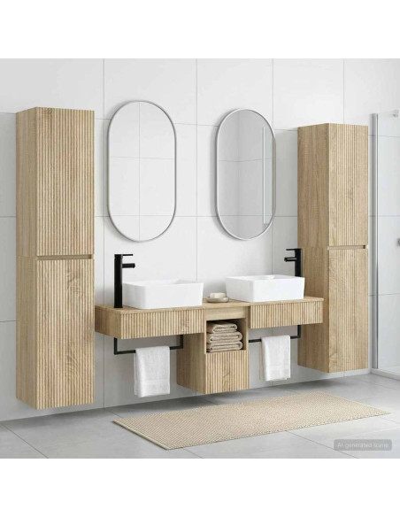 Set di mobili per il bagno 5 pz Rovere Sonoma