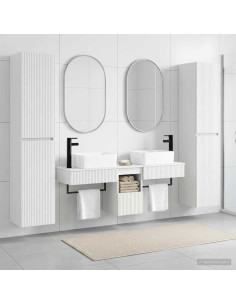 Set di mobili per il bagno 5 pz Bianco 33 x 34,5 x 160 cm