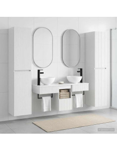Set di mobili per il bagno 5 pz Bianco Lucido