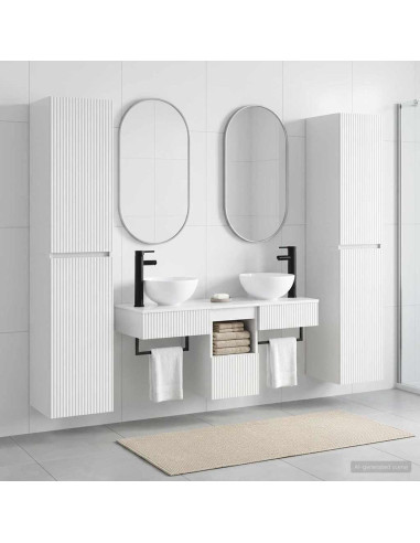 Set di mobili per il bagno 5 pz Bianco Lucido
