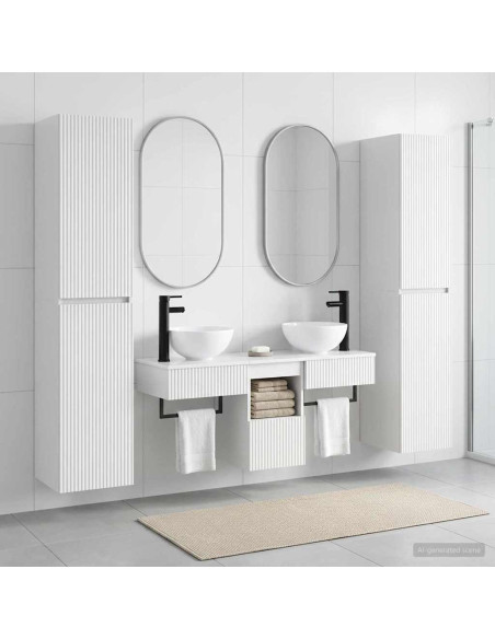 Set di mobili per il bagno 5 pz Bianco Lucido